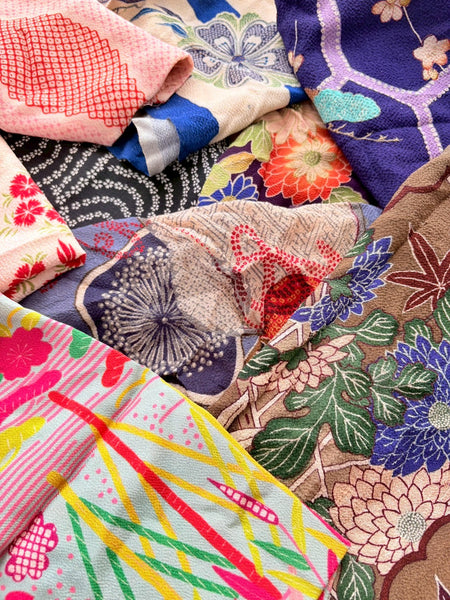Vinatge Kimono Scaraps Otedama Workshop w SPECIAL Maccha Caramel from SWEET BROWN HAWAII