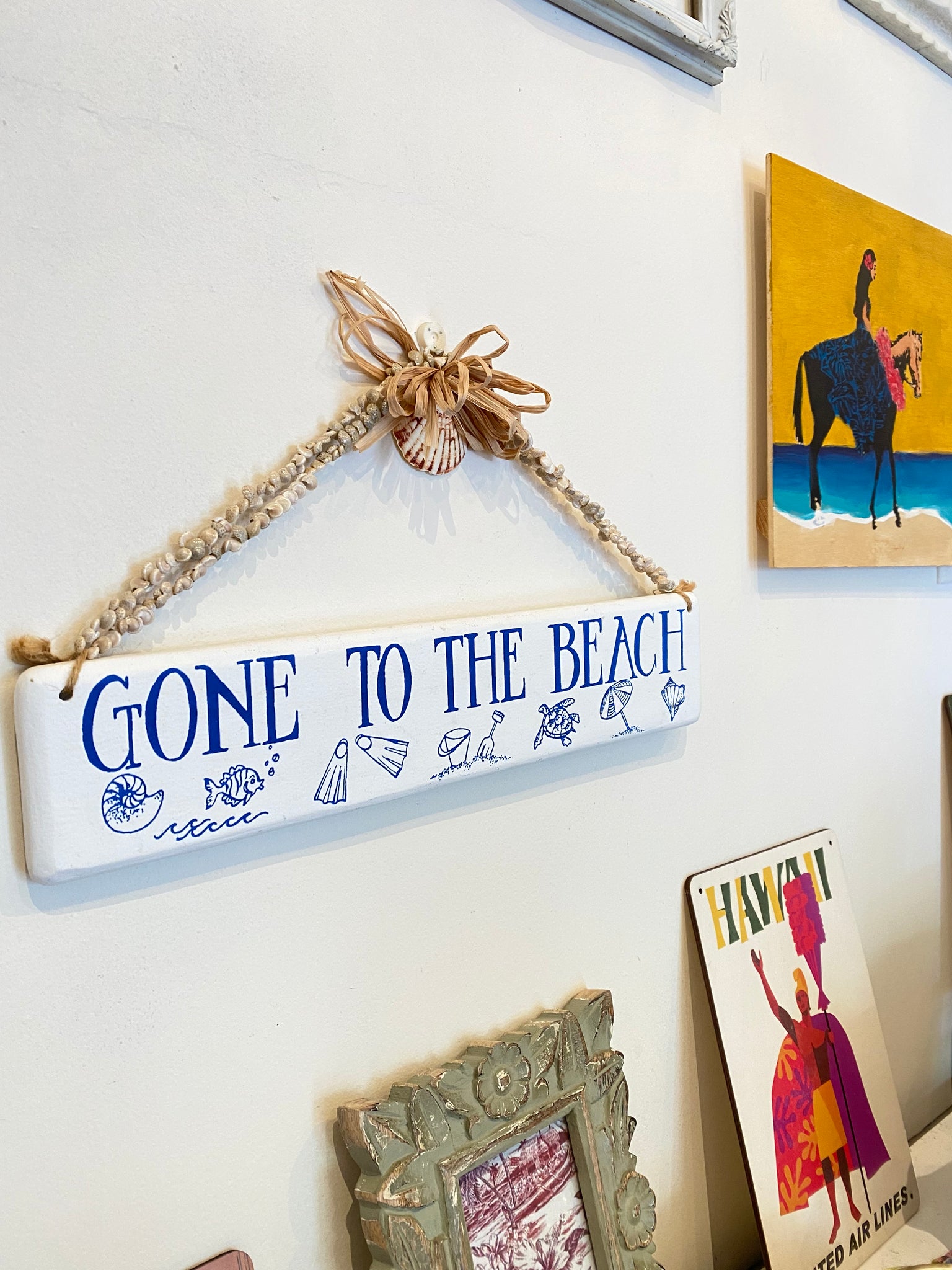 Gone To The Beach Wood Sign